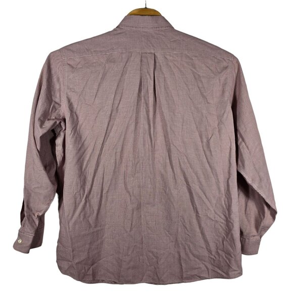 L.L. Bean Button‎ Down Dress Shirt XL Men's Maroon White Long Sleeve - Picture 3 of 8